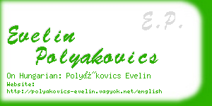 evelin polyakovics business card